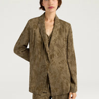 MAYFAIR JACKET IN JACQUARD CUPRO - MILITARY GREEN