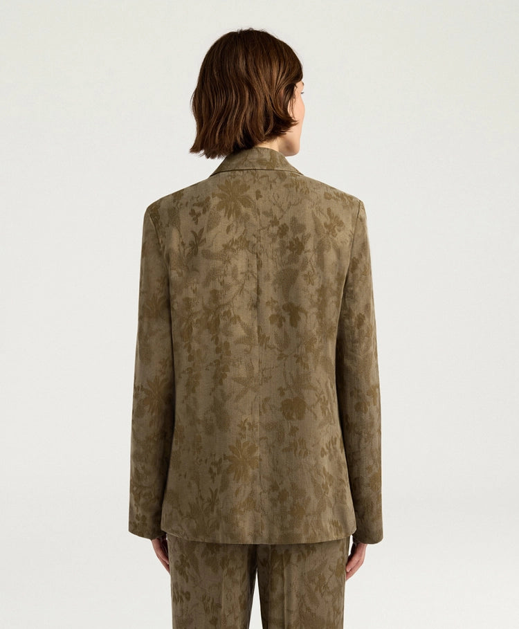 MAYFAIR JACKET IN JACQUARD CUPRO - MILITARY GREEN