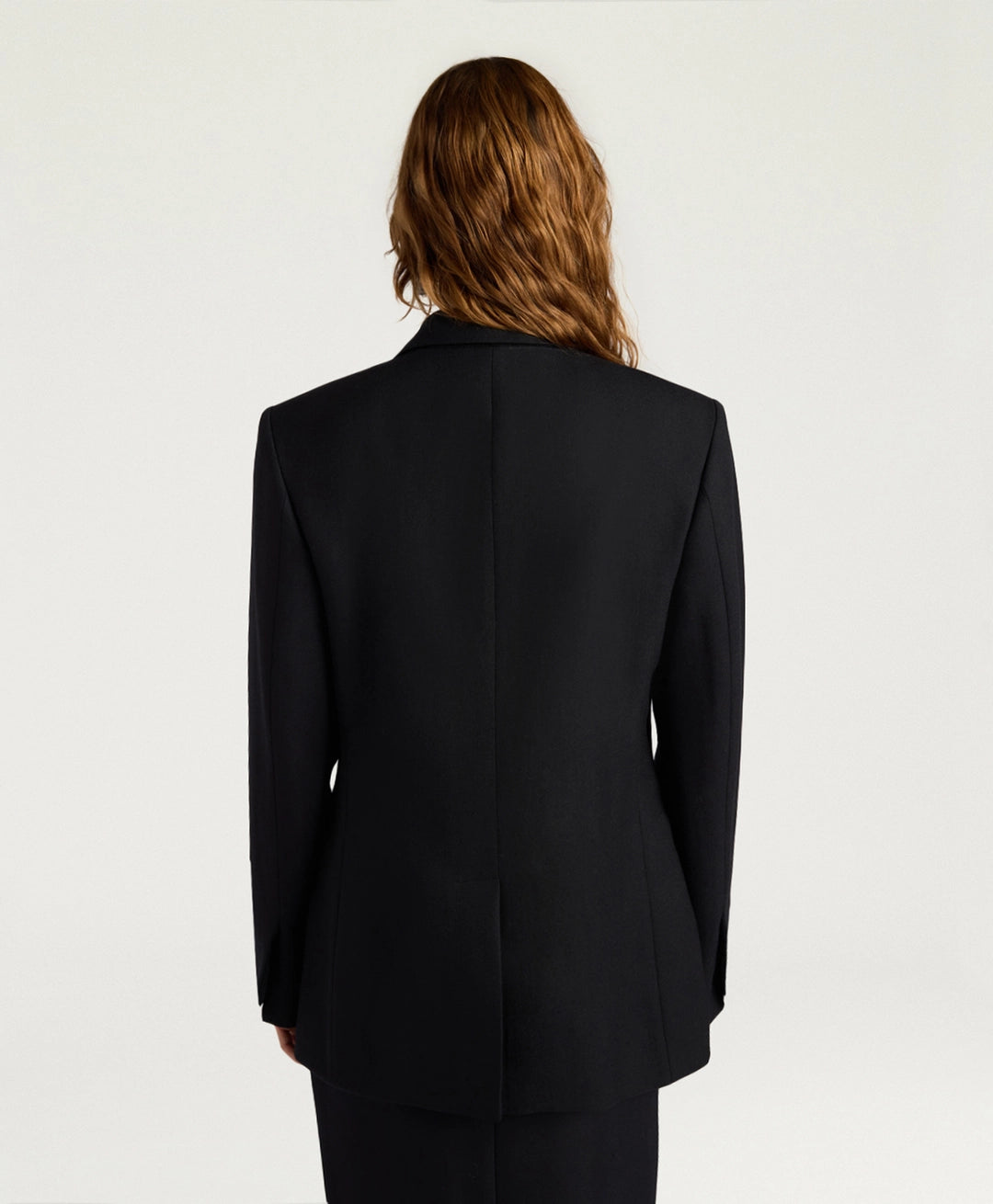 LOVELACE JACKET IN SOLID COLOUR CHEVRON WOOL - BLACK