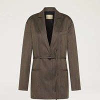 FINN JACKET IN SHETLAND GRISAILLE WOOL - TOBACCO MULTICOLOR