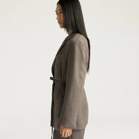 FINN JACKET IN SHETLAND GRISAILLE WOOL - TOBACCO MULTICOLOR