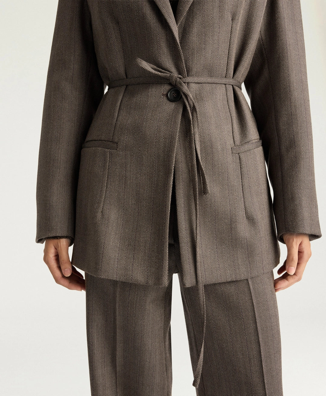 FINN JACKET IN SHETLAND GRISAILLE WOOL - TOBACCO MULTICOLOR