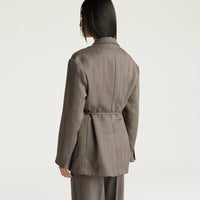 FINN JACKET IN SHETLAND GRISAILLE WOOL - TOBACCO MULTICOLOR