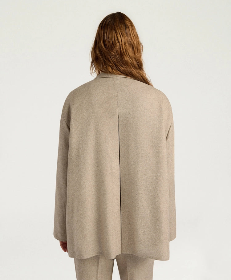 CANDY JACKET IN CHEVRON WOOL - BEIGE