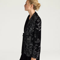 DAHLIA JACKET IN EMBROIDERED VELVET - BLACK