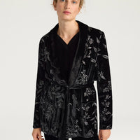 DAHLIA JACKET IN EMBROIDERED VELVET - BLACK
