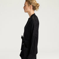 STOWE JACKET IN JACQUARD CUPRO - BLACK