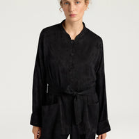 STOWE JACKET IN JACQUARD CUPRO - BLACK