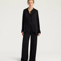 STOWE JACKET IN JACQUARD CUPRO - BLACK