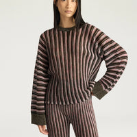 CHICORY MULTISTRIPED LUREX TOP - PINK MULTICOLOR