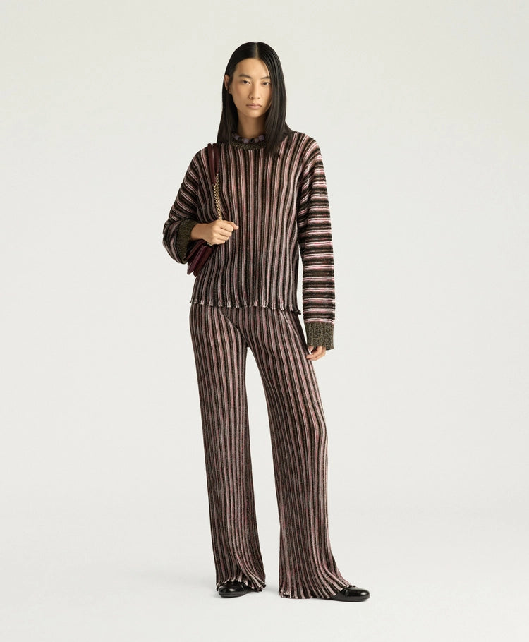 CHICORY MULTISTRIPED LUREX TOP - PINK MULTICOLOR