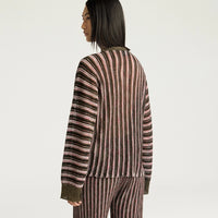 CHICORY MULTISTRIPED LUREX TOP - PINK MULTICOLOR