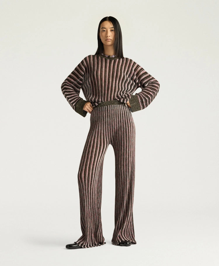 MASON MULTISTRIPED LUREX PANTS - PINK MULTICOLOR