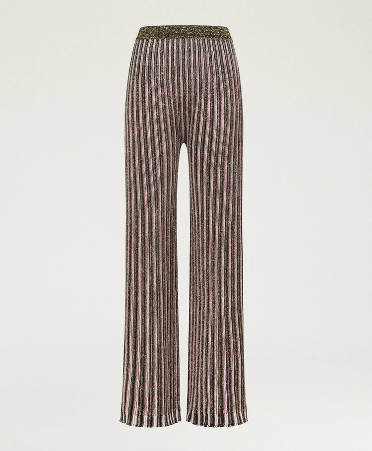 MASON MULTISTRIPED LUREX PANTS - PINK MULTICOLOR