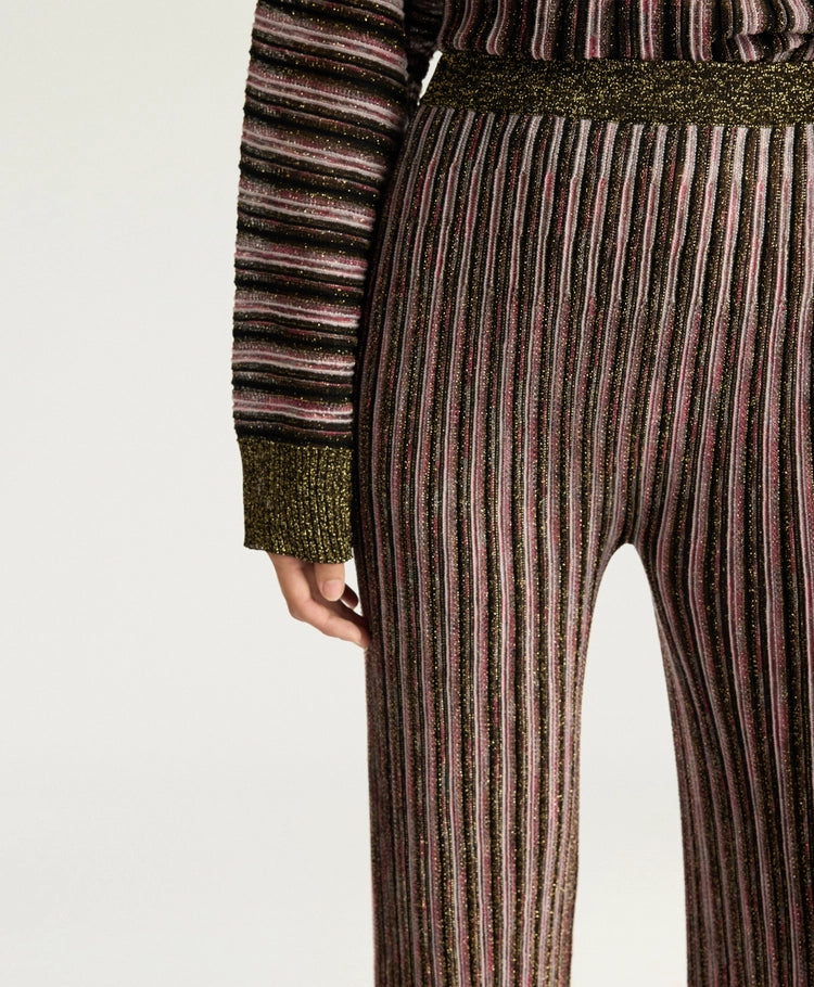 MASON MULTISTRIPED LUREX PANTS - PINK MULTICOLOR