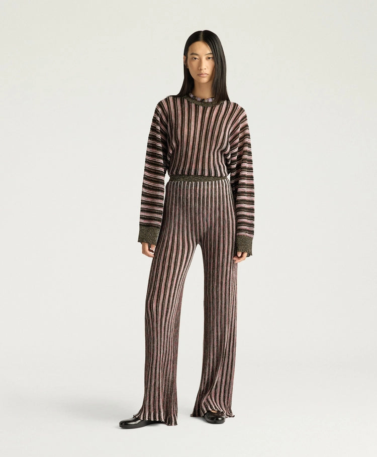 MASON MULTISTRIPED LUREX PANTS - PINK MULTICOLOR