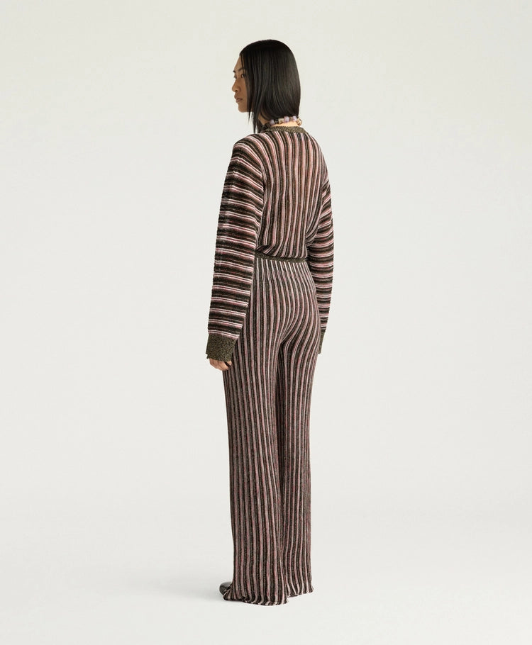 MASON MULTISTRIPED LUREX PANTS - PINK MULTICOLOR