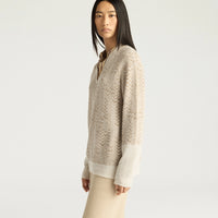 SUGAR SWEATER IN JACQUARD - CREAM/IVORY