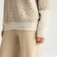 SUGAR SWEATER IN JACQUARD - CREAM/IVORY