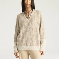 SUGAR SWEATER IN JACQUARD - CREAM/IVORY