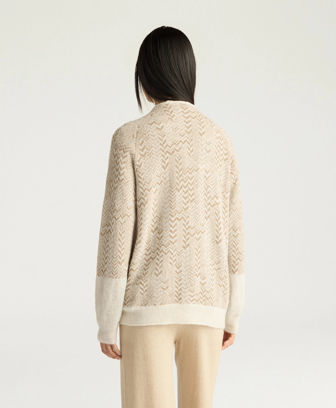 SUGAR SWEATER IN JACQUARD - CREAM/IVORY