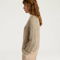 SAGE SWEATER IN JACQUARD - GREEN/BEIGE