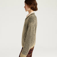PLUM SWEATER IN JACQUARD - BLACK/GOLD