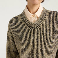 PLUM SWEATER IN JACQUARD - BLACK/GOLD