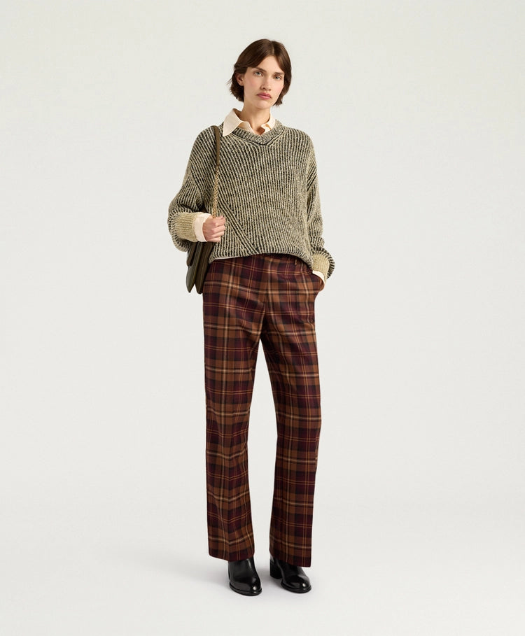 PLUM SWEATER IN JACQUARD - BLACK/GOLD