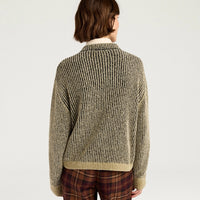 PLUM SWEATER IN JACQUARD - BLACK/GOLD