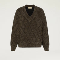 ORKNEY SWEATER IN JACQUARD - BEIGE/BLACK