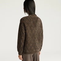 ORKNEY SWEATER IN JACQUARD - BEIGE/BLACK