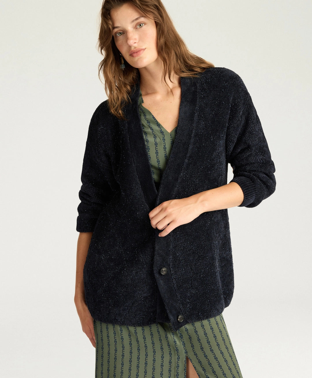 JASPER CARDIGAN IN JACQUARD - BLUE