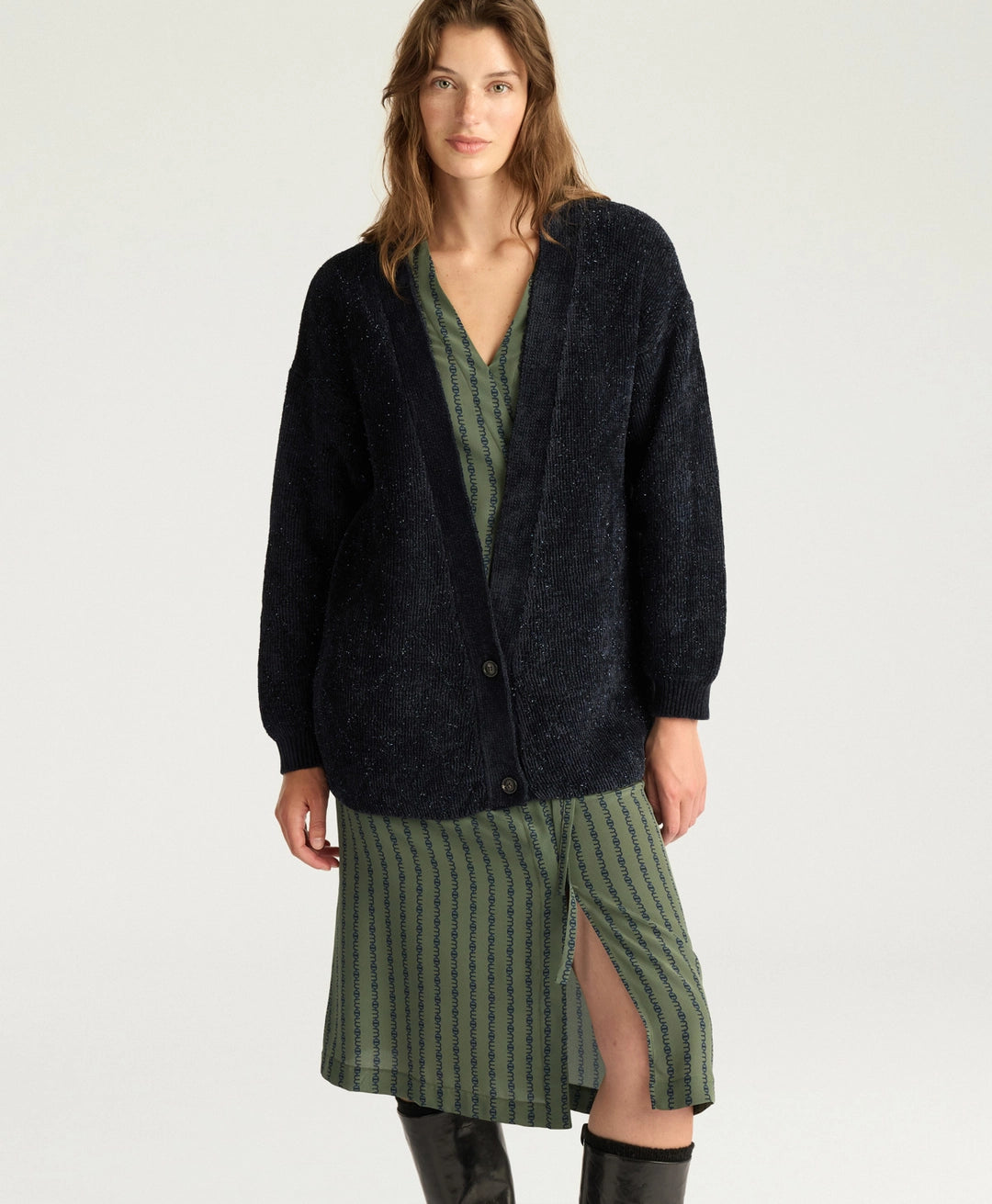 JASPER CARDIGAN IN JACQUARD - BLUE