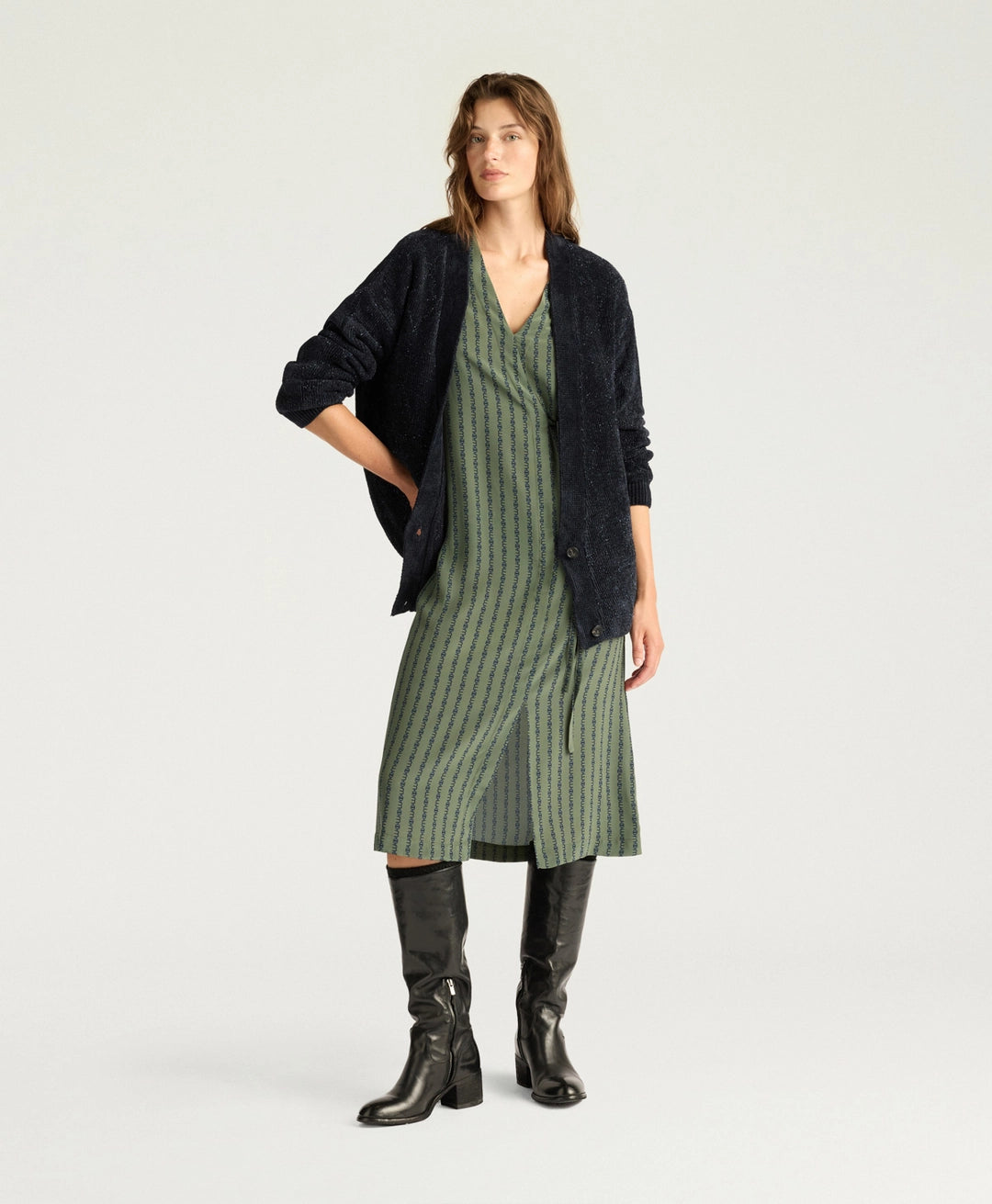 JASPER CARDIGAN IN JACQUARD - BLUE