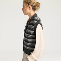 THYME GILET IN JACQUARD - GREY MULTICOLOR