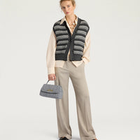 THYME GILET IN JACQUARD - GREY MULTICOLOR