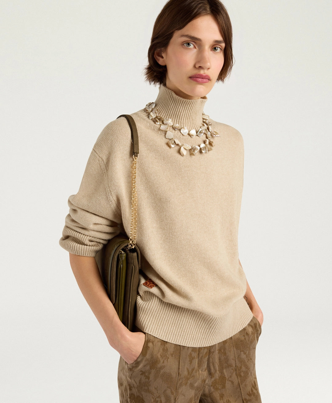 QUINCE SWEATER IN WOOL/CASHMERE - SAND