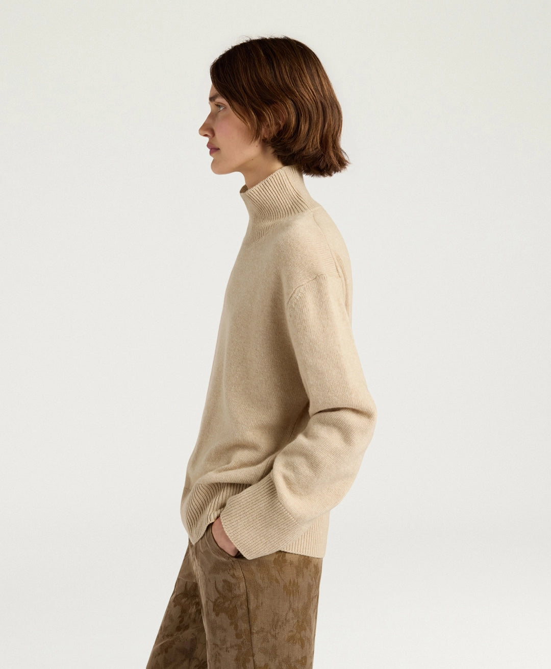QUINCE SWEATER IN WOOL/CASHMERE - SAND
