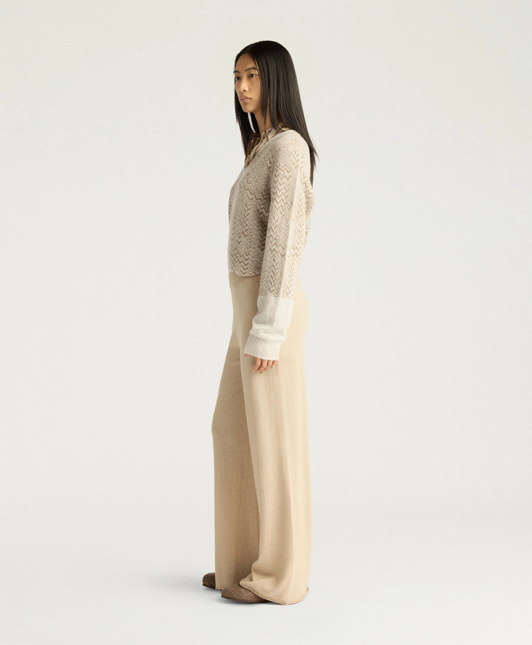 CARAMEL SWEATER IN WOOL/CASHMERE - SAND