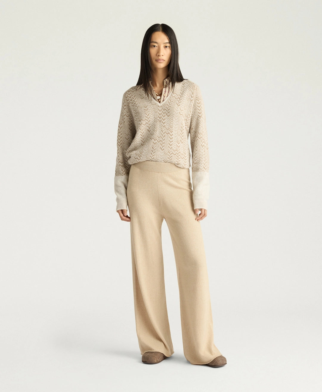 CARAMEL SWEATER IN WOOL/CASHMERE - SAND