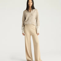 CARAMEL SWEATER IN WOOL/CASHMERE - SAND