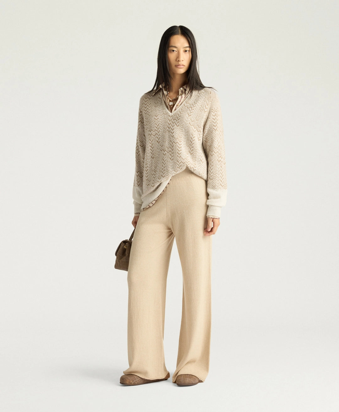 CARAMEL SWEATER IN WOOL/CASHMERE - SAND