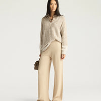 CARAMEL SWEATER IN WOOL/CASHMERE - SAND