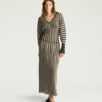 BASIL MULTISTRIPED LUREX TOP - CREAM MULTICOLOR