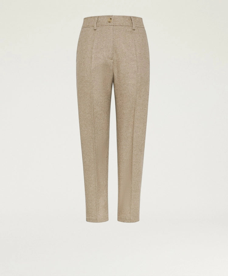 MATTHIEU PANTS IN CHEVRON WOOL - BEIGE