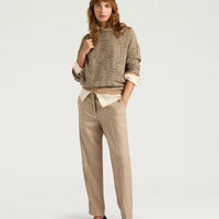 MATTHIEU PANTS IN CHEVRON WOOL - BEIGE