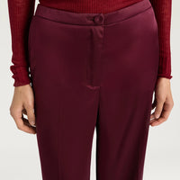 WILDE PANTS IN STRETCH VISCOSE SATIN - WINE RED
