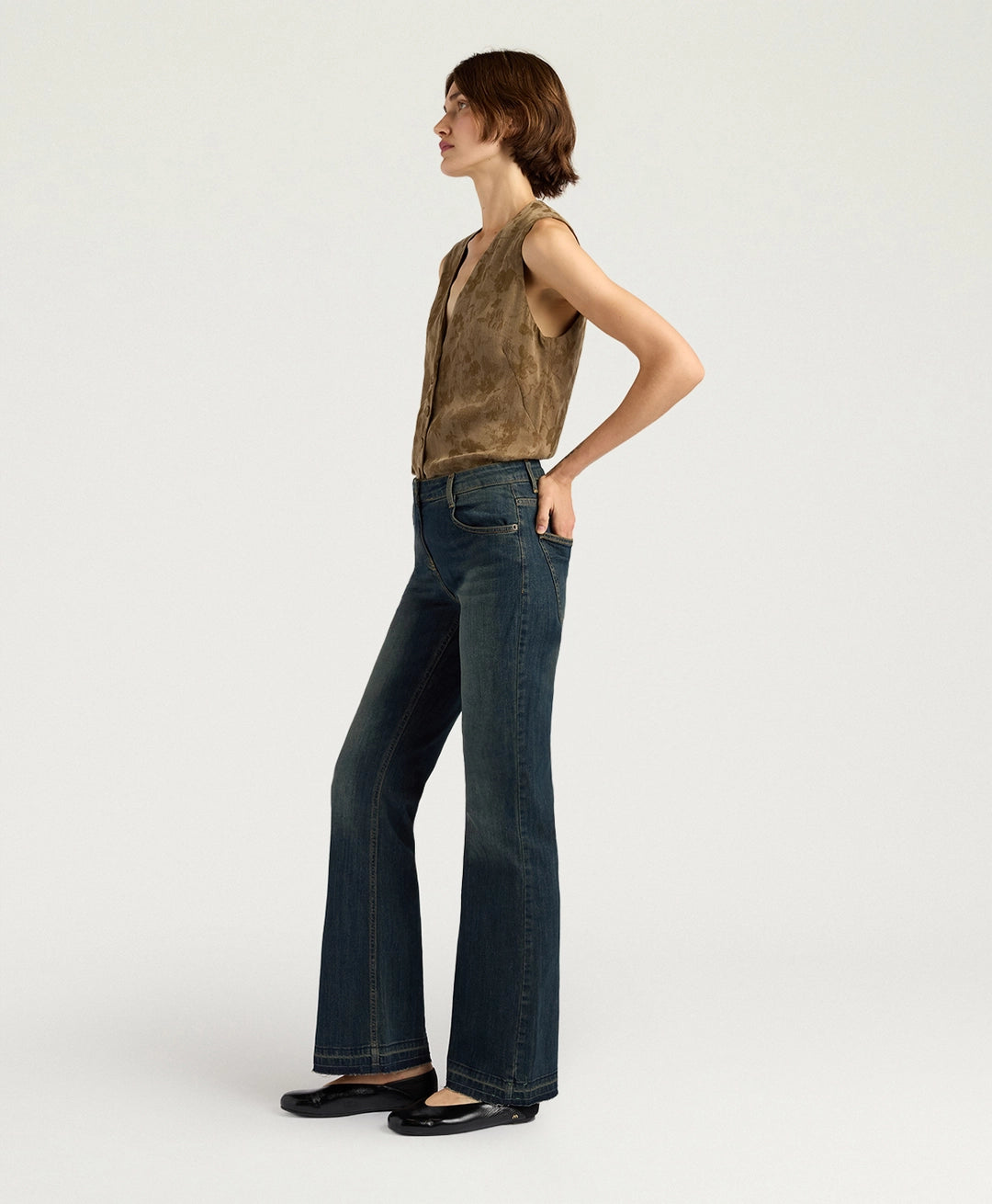 CAMDEN PANTS IN 10 OZ STONE WASHED DENIM - MUD
