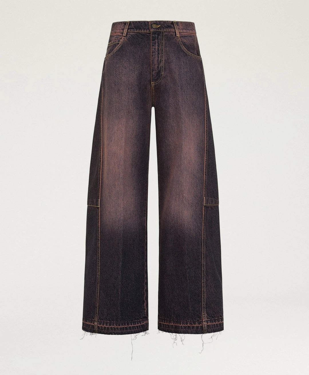 NOTTINGHAM PANTS IN 12 OZ STONE WASHED DENIM - WINE RED